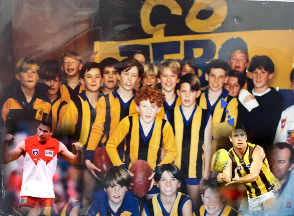 The Zebs Brett O'Farrell team picture along with AFL image